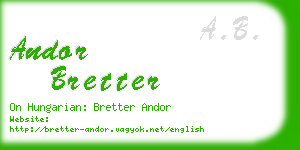 andor bretter business card